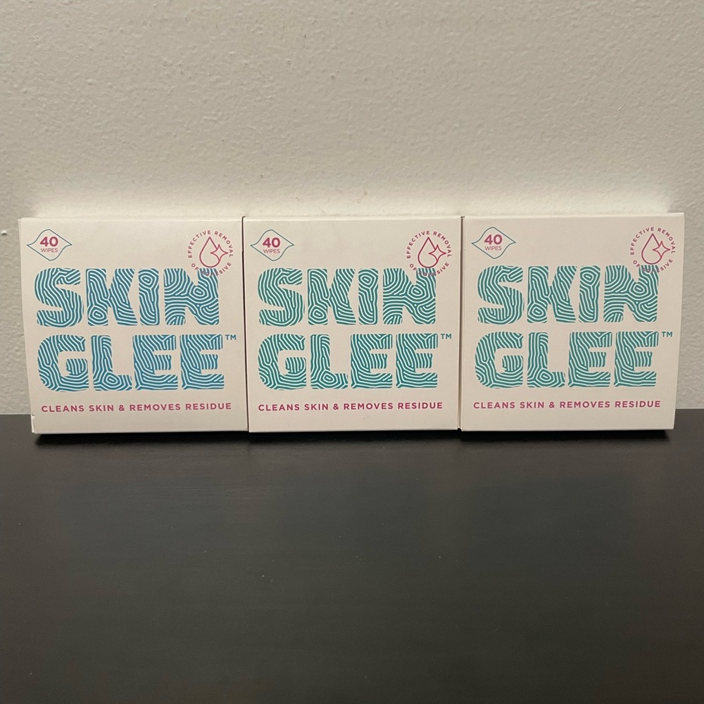Skin Glee Adhesive Remover Wipes 3pk NEW 120ct CGM Clean Residue Bundle